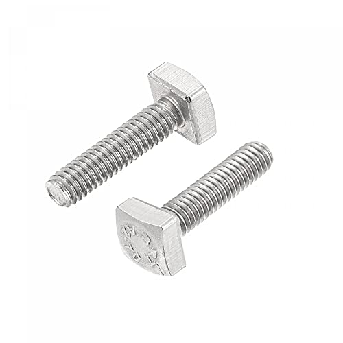 uxcell Square Head Bolt, 2pcs M4x16mm Fully Thread 304 Stainless Steel Grade C Square Machine Screws