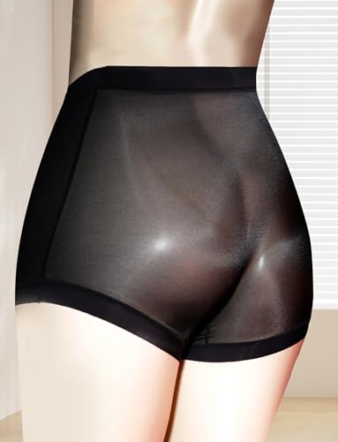 FEOYA Men's Ice Silk Boxer Briefs Sweat Absorbing Fitness Pouch Bulge Underpants See Through Trunks Underwear3