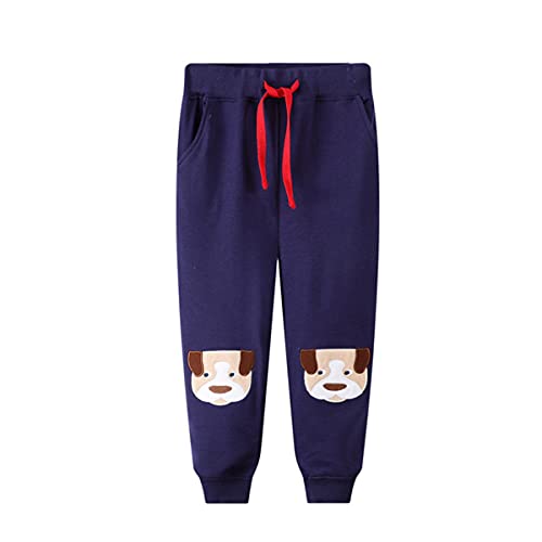 2 Pack of Kids Boys Girls Cotton Cute Pattern Caual Drawstring Sweatpants Athletic Jogger Sport Pants2