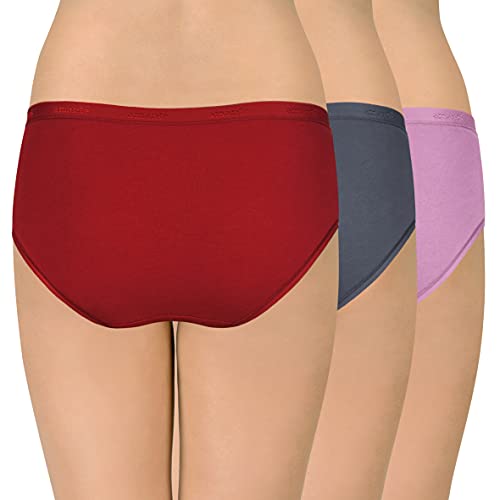 Image of Amante Solid Cotton Low Rise Hipster Panty Pack(Pack of 3)