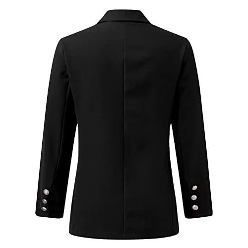 Blazers For Women Business Casual Long Sleeve Lapel Button Blazer Jacket Solid Color Fall Outfits With Pockets4