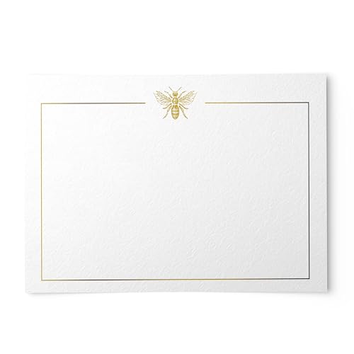 Image of Dashleigh Gold Foil Bee Notecards - 50 Blank Cards, 4x6 inches - Luxury Bee Themed Stationery for Thank You Notes & Gifts