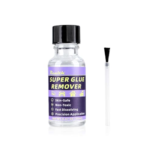 Realth Super Glue Remover 20ml Skin-Safe with Precision Brush