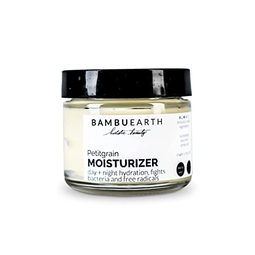 BambuEarth Petitgrain Face Moisturizer – Organic Ingredients & EWG Certified – Vegan with Organic Jojoba Oil & Shea Butter – Hydrating and Balancing Skin Care Product for Women. (1.5 oz)