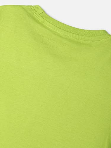 Image of UrbanMark Junior Boys 100% Cotton Printed Half Sleeves T Shirt - Light Green