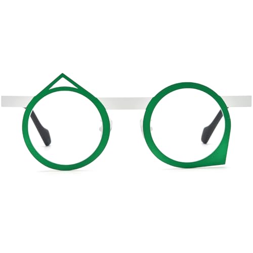 Image of FONEX Colorful Pure Titanium Glasses Frame Women Retro Round Eyeglasses