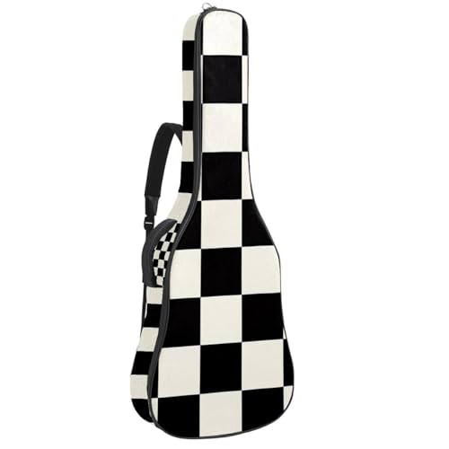 Housse de guitare avec bandoulière réglable sac de protection 106 cm à carreaux
