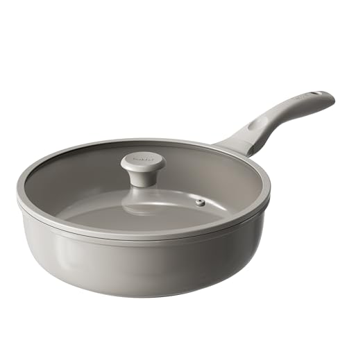 Redchef Keramik Schmorpfanne 28cm mit Deckel Hoher Rand, Antihaft Bratpfanne Induktion, Sauté Pfanne Beschichtet, PTFE-frei PFAS-frei PFOA-frei & Kratzfest, Spülmaschinenfest, für alle Herdarten