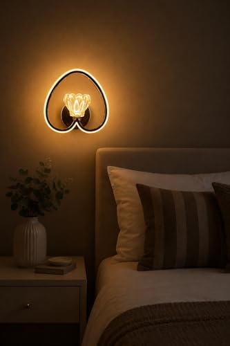 Image of FILLISKA Luxurious Acrylic Crystal Wall Lamp with Adjustable Colour Changing Function, Elegant Finish (FrenchGold-8007)(1 Year Warranty)