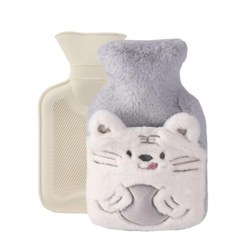 Mhwan Wärmflasche Kinder, Süße Wärmflasche Tier mit Bezug, Kuschelig, plüsch und Flauschige, 500 ml Wärmeflasche Klein, Sicher,...