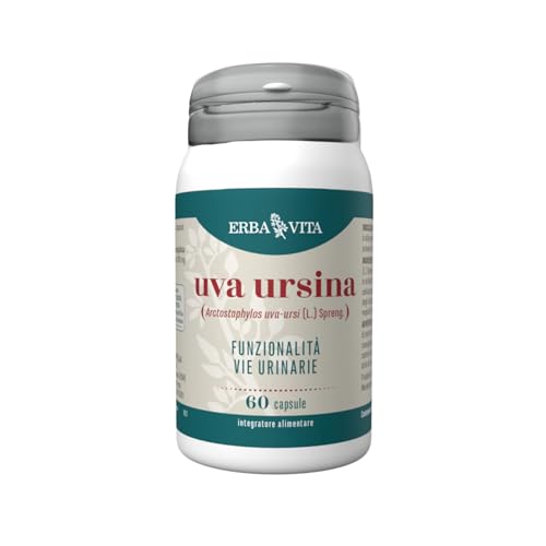 Erba Vita Integratore Alimentare Di Uva Ursina - 60 Capsule - Utile Al Drenaggio Dei Liquidi E Alle Funzionalità Delle Vie Urinarie