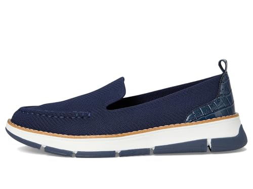Cole Haan Womens Zerogrand Revel Stitchlite Venetians Navy Knit/Croc Print 8 Wide