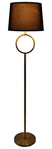 Urbanest Madison Floor Lamp In Antique Brass With Black Shade #TOP1