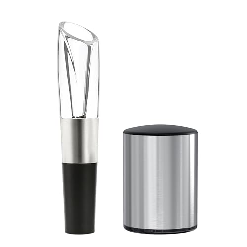 Wine Aerator Pourer & Wine Vacuum Stopper,Aerating Pourer and Decanter Spout Improved Flavor Aroma,Wine Saver Preserves Keep Wine Fresh 10Days,Wine Accessory Set for Wine Lovers