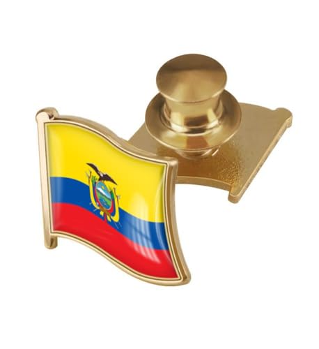 Image of vmcoatdu Country Flag Backs Locking Pin Keepers Locking Clasp Pin Badge International Travel Brooch Metal Alloy Souvenir Pin 0.75x0.7 Inch Small Pin