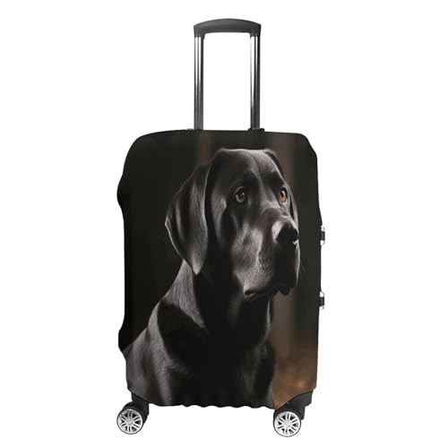 Housse de valise Labrador élastique S | Protection bagage lavable noir et blanc
