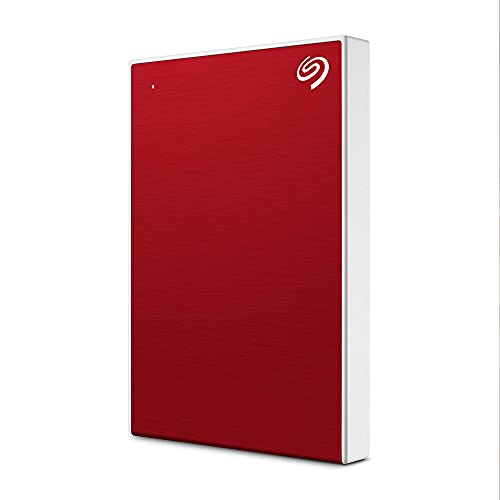 (Renewed) Seagate One Touch 2TB External HDD with Password Protection – Red, for Windows and Mac, with 3 yr Data Recovery Services, and 4 Months Adobe CC Photography (STKY2000403)