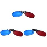 Milisten Red Blue 3D Clip on Glasses Frame 3pcs Cyan Anaglyph 3D Glasses Myopia Special Stereo Clip Glasses Hanging Frame for All 3D Movies Games TV