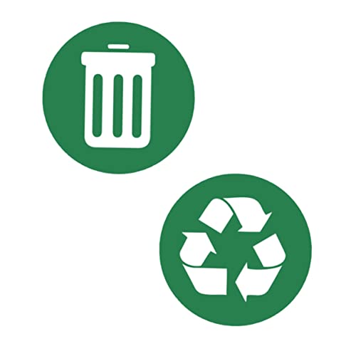 HEALEEP Garbage Can Sticker Labels 2pcs Recycle Trash Stickers for Easy Waste Sorting