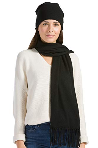 Fishers Finery 2pc Pure Cashmere Slouchy Beanie and Scarf Women's Set; with Exquisite Packaging