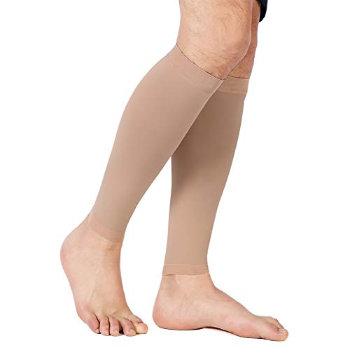 Image of TOFLY Calf Compression Sleeve for Men & Women, 1 Pair, Footless Compression Socks 20-30mmHg for Leg Support, Shin Splint, Pain Relief, Swelling, Varicose Veins, Nursing, Travel, Plus Size S - 5XL