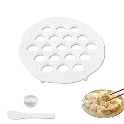 Moule a Ravioli 19 Compartiments,Machine à Pates Fraiches Gyoza,Machine à Pate en PP, Moule à Manti pour une Fabrication Efficace de Ravioli et de...
