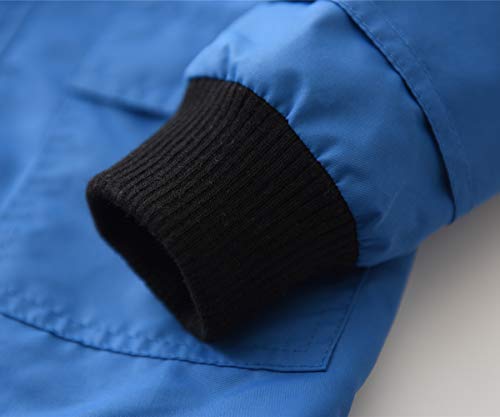 Hiheart Boys Waterproof Hooded Jackets Cotton Lined Rain Jackets Blue 4/5 #TOP5