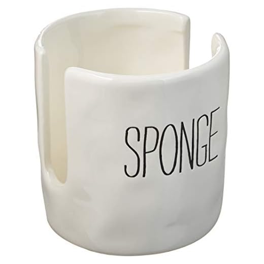 Mud Pie Kitchen Dish Sponge Holder Caddy, Off White