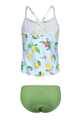 Image of Girls Two Piece Tankini Swimsuits Tie Dye Bathing Suit Kids Hawaiian Swimwear Set 3-16 Years