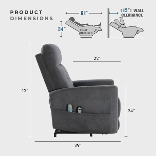 Sillón con masaje ergonómico gris oscuro miniatura 2