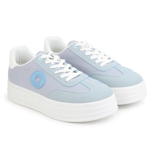 Image of YOHO Chunky Sneakers for Women | Canvas Upper, Cushioned Insoles & Lightweight Casual Shoes for Everyday wear | CAS 105