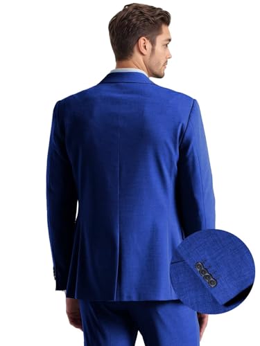 Men's 3 Pieces Suit Elegant Solid Six Button Slim Fit Double Breasted Party Blazer Vest Pants Set4