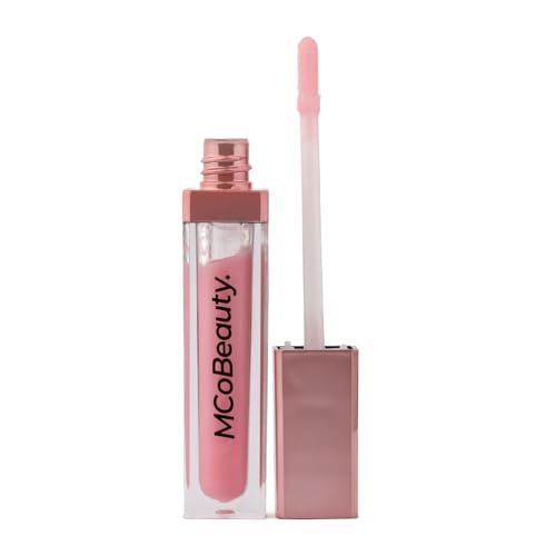 MCoBeauty - Lip Lights Shine Gloss - Marshmallow Lip Gloss - High Shine Glass-Like Finish with Built-In LED Light & Mirror - Moisturising Lightweight - Face Makeup