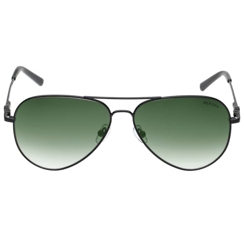 Image of Tommy Hilfiger Men's 100% (UV 400) Faded Lens UV Protected Full Frame Aviator Sunglasses