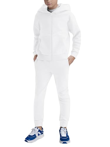 Image of Haloumoning Boys Sweatsuits Kids Active Zip Hoodie Sweatershirt and Jogger Sweatpants 5-14 Years