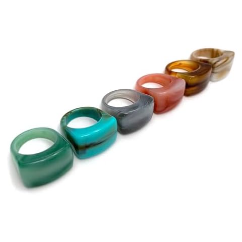 Loqimu Colorful Marble Acrylic Rings Cover