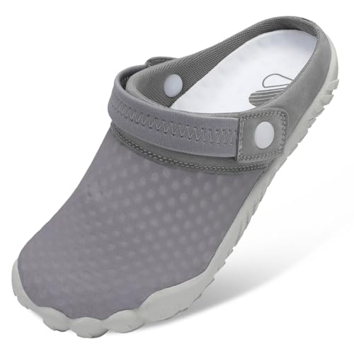 Besroad Summer Sand Walking Sports Water Shoes Slip on Beach Pool Mens Womens Water Shoes Grey 11 Women/9.5 Men