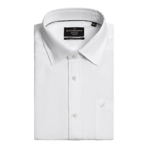 Image of blackberrys Men Solid Shirt with Structured Design, Full Sleeves and Clean Finish | Designed for Office Routine, Workplace Styling and Professional Settings