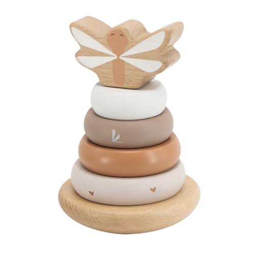 LabelLabel (レーベルレーベル) スタッキングリング 木のおもちゃ 知育玩具 1歳 0歳 ファーストトイ 誕生日 誕生日プレゼント 出産祝い 男の子 女の子 バランス感覚 指先訓練(ラテ) (ラテ)