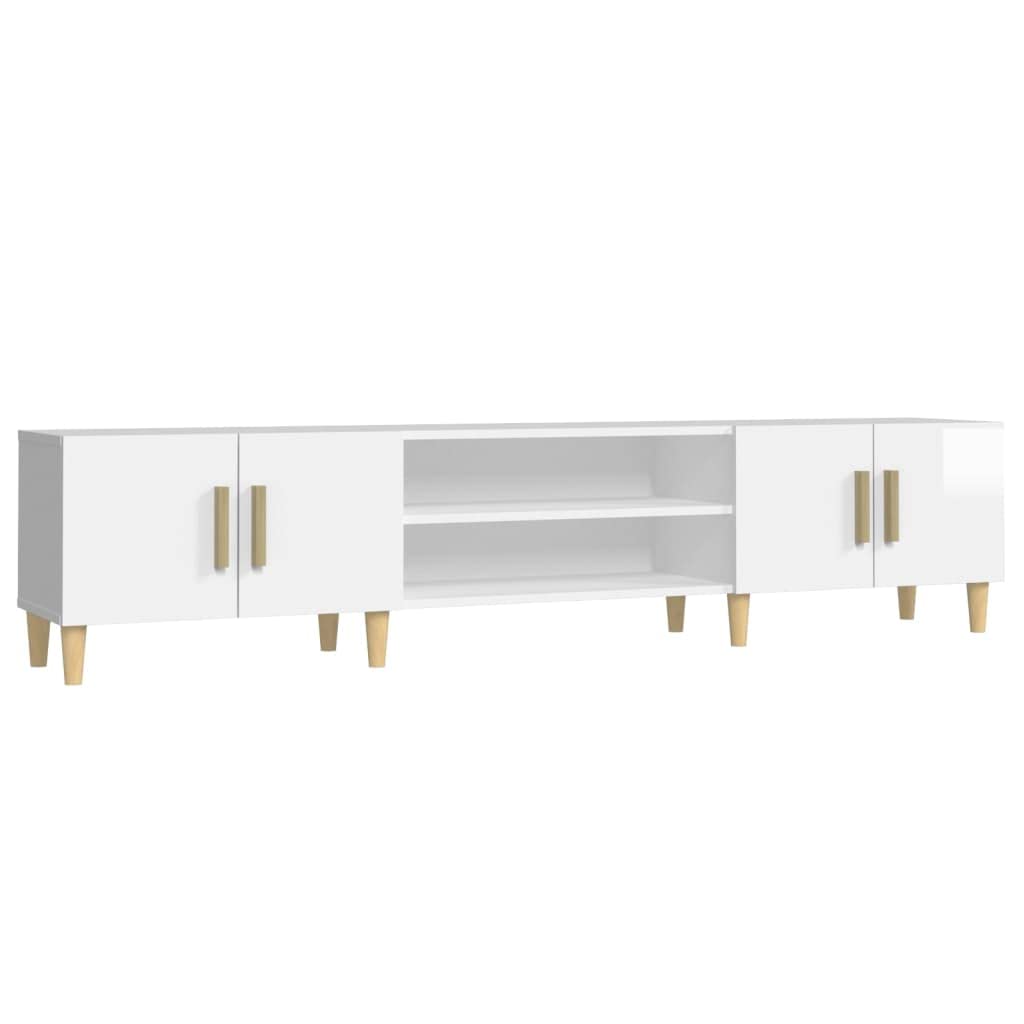 B&Q -  Tv Cabinet High Gloss White 180X31.5X40 Cm Engineered Wood