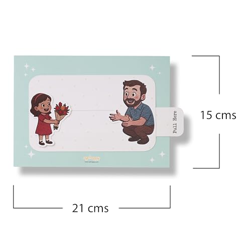 Image of Oye Happy - Sliding Card for Dad - Interactive Father's Day Greeting Card with Pull-Out Surprise Message
