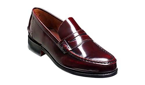BARKER CARUSO Herren Loafer - Luxuriöse Lederhalbschuhe für jede Reise, burgunderfarben, 39 EU