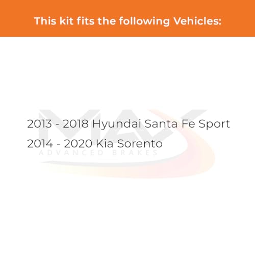 Image of MAX Advanced Brakes - Brake Kit For 2013-2018 Hyundai Santa Fe Sport, 2014-2020 Kia Sorento| Carbon Ceramic Brake and Rotor Kit Front and Rear| Cross-Drilled Brake Rotors