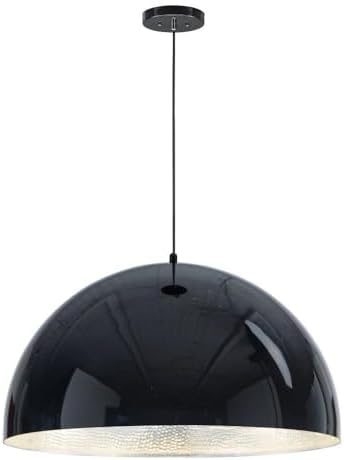 ET2 Hemisphere-30W 1 LED Pendant-31 Inches Wide by 17 inches high-Gloss Black/Aluminum Finish
