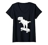 Photo Gallery donna dinosauro skateboarding t-rex dinosauro maglietta con collo a v Photo Gallery donna dinosauro skateboarding t-rex dinosauro maglietta con collo a v