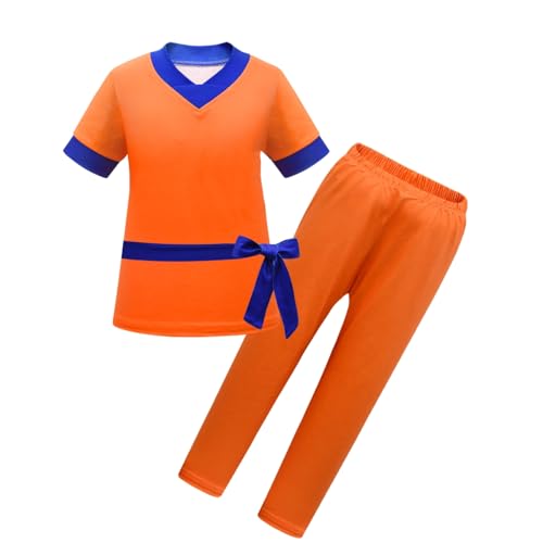 Image of Boys Kids Gokuu Pants Set with Belt Aniime Dragon Balll Outfits 3 Pieces