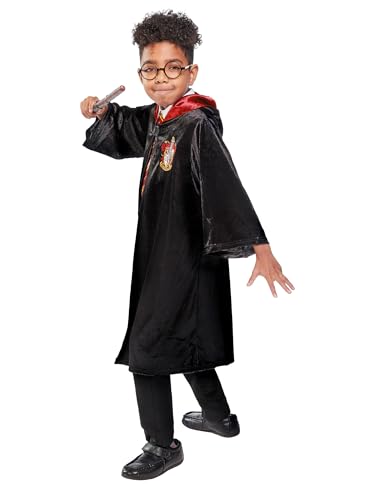Rubies Offizieller Harry Potter Gryffindor Deluxe-Umhang für Kinder – Kapuzenumhang mit Wappen &...