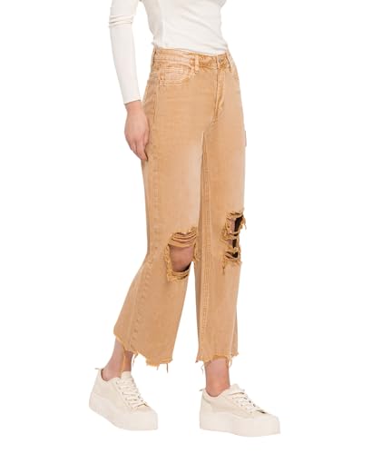 VERVET 90'S Vintage Super High Rise Crop Flare Jeans V27362