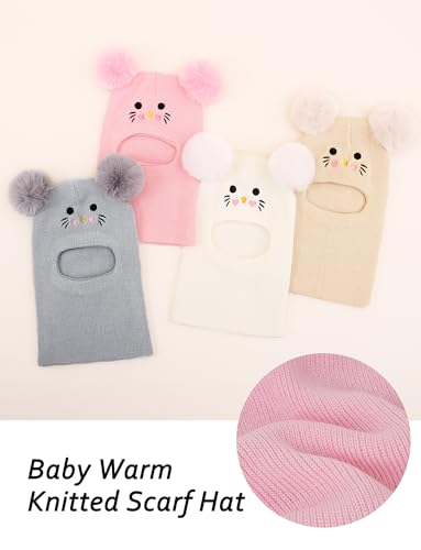 Happy Cherry Baby Scarf Hat Unisex Infant Toddler Kids Beanie Hats with Neck Warmer Windproof Hooded Hat4