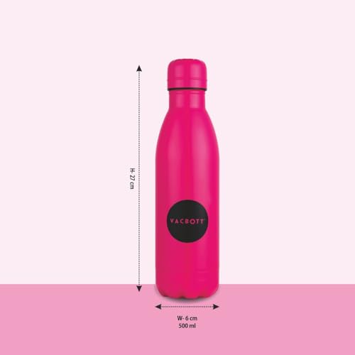 Image of CLAY CRAFT VACBOTT Stark Neon Double Walled|18 Hours Hot and 24 Hours Cold Water Bottle Vacuum Insulated Flask Bottle 500 ml Steel Bottle for Travelling|BPA-Free|BIS Certified|1Year Limited Warranty